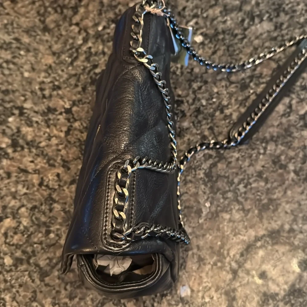 Pratesi Firenze Italian quilted black leather should bag NWT - Picture 13 of 15